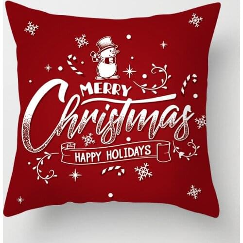 45X45CM Red Christmas Cushion Cover Merry Christmas Decorations For Home Ornament Santa Claus Tree Pillowcase Decor 2020 Xmas