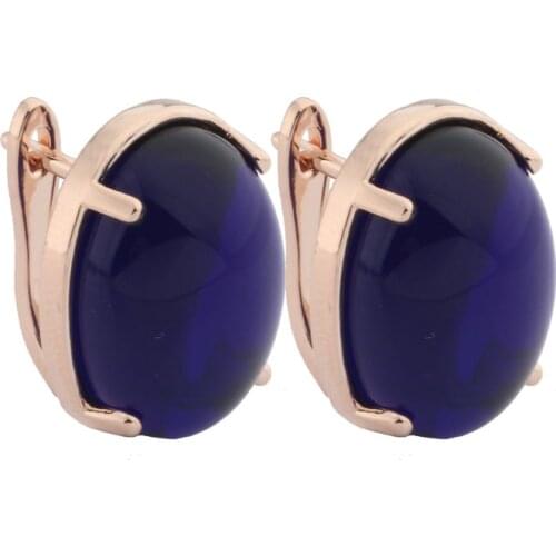 New Oval Glossy Cute Drop Earrings 585 Rose Gold Color Big Earrings Engagement Lovely Fashion Jewelry 2021 Jewelry