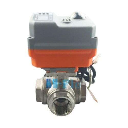New 2" 3 Way T/L SS304 Proportional Integral Control Motorized Electrical Valve