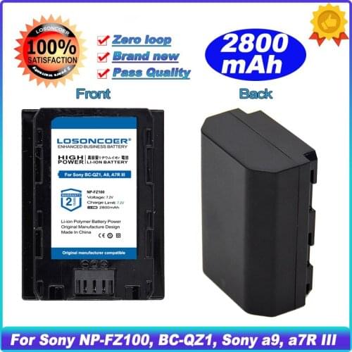 New Battery 2800mAh NP-FZ100 Battery For Sony A9 II / A7R IV / A7R III / A7 III / ILCE-9 ILCE9 ILCE-7RM3 ILCE-7M3 A6600 A9M2
