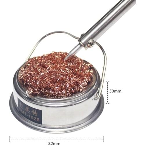 Desoldering Soldering Iron Mesh Filter Cleaning Nozzle Tip Clean Cleaner Dross Cleaning Copper Wire Ball Tin Remove Steel Box