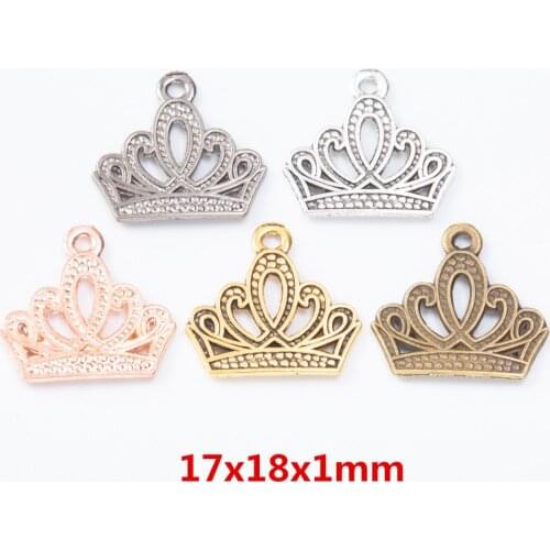 80 pieces of retro metal zinc alloy Crown pendant for DIY handmade jewelry necklace making 7347B