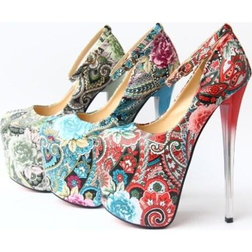 Pole Dance Boots Ethnic Boot Ankle Boots Women 19cm Ankle Stiletto Heels Platform Ankle Strap High Heels Ultra High Heel Sandal