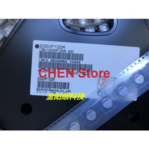 20PCS/50PCS SANYO OS-CON SVP 20V100UF 8X12MM SMD Polymer Solid Electrolytic Capacitor Low ESR 20SVP100M 100UF 20V