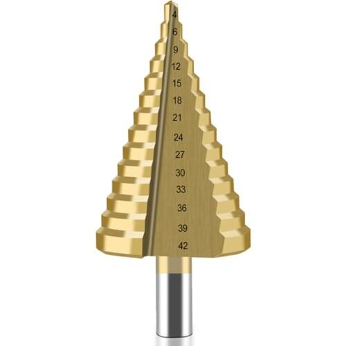 4-42mm HSS Step Drill Bit Carpentry Wood Step Drill Bit High Speed Steel Electric Drill Tool Accessories Wood Metal Hole Cutter