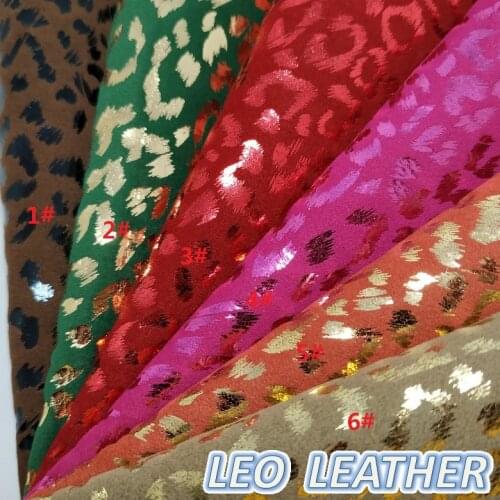 1PCS 21X29CM Printed Leopard On Leather Fabric Velvet Fabric for DIY accessories sofa handbags and shoes 3s04