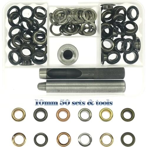 10mm internal diameter 50 sets eyelets & Drilling and installation kit