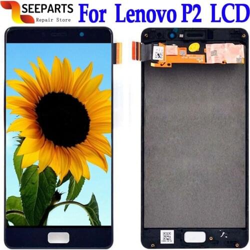 100% New Tested For 5.5" Lenovo Vibe P2 LCD Display Touch Screen Digitizer Assembly With Frame For Lenovo P2 P2c72 P2a42 LCD