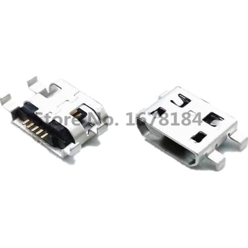 100pcs Micro USB 5pin 0.8mm No Side B Type Flat Mouth Without Curling Side Female Connector For Mobile Phone Mini