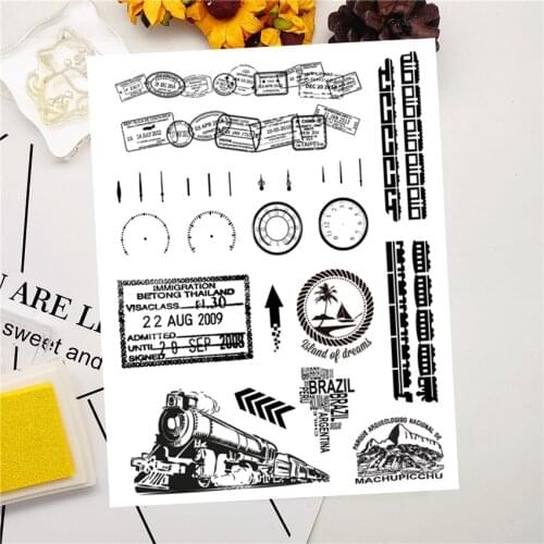 14x18CM World Travel Transparent Seal Clear Stamps Silicone Seal Roller Stamps DIY Scrapbook Album / Card Production