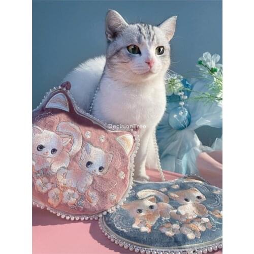 2021 chinese traditional hanfu purse animal style embroidery fairy purse ancient wind messenger bag female handbag messengerbag