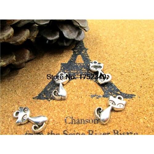 40pcs-- Charms, Antique Tibetan Silver Tone mini charm pendant, Animals charm 17x9mm