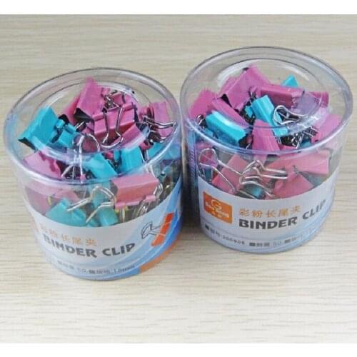 60pcs/bag 15mm office stationery barrel color long tail clip Folder for organizing data