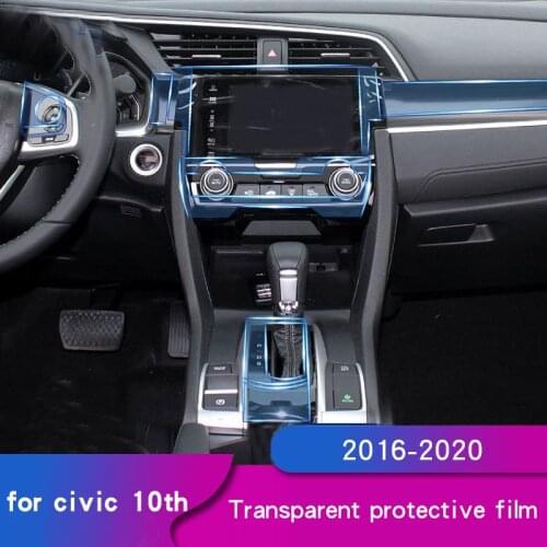 For honda civic 2018 accessories Interior film Central control gear protective film civic 10th Accessories