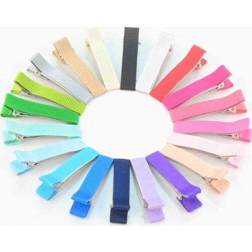 Free shipping , 100 pcs/lot , 5 CM Partially Ribbon Covered Clips, Alligator Clips, Double Prong Clip