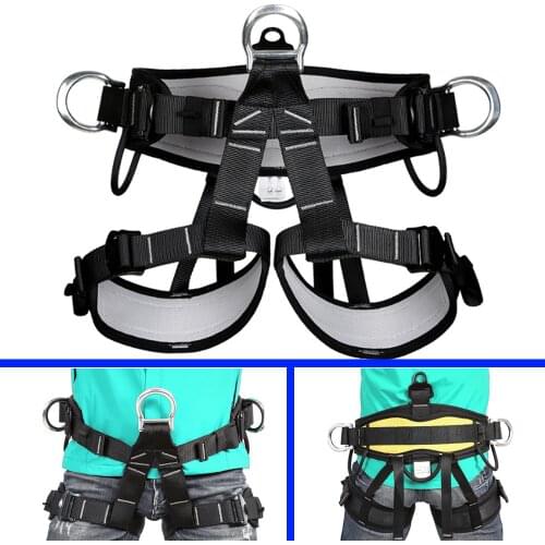 Wider Half Body Outdoor Climbing Harness Safe Seat Belts for Mountaineering Tree Climbing Caving Rock Climbing Rappelling