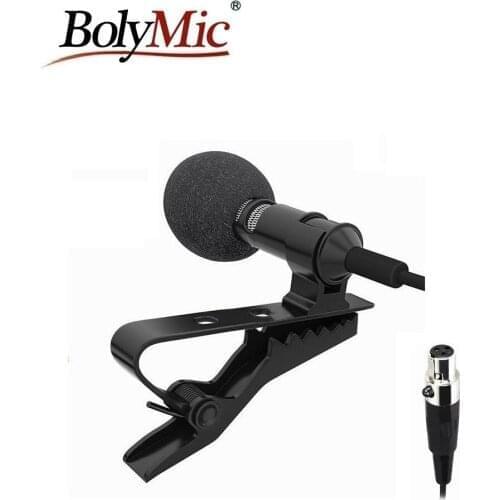 Bolymic 3 Pins XLR connector for wireless microphone Professional mini Lapel Microphone