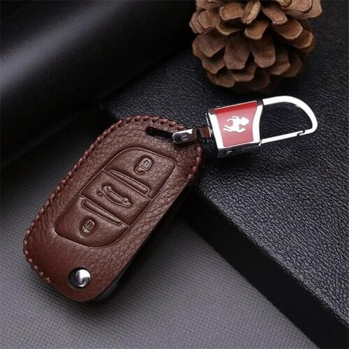 Real Leather Car Key Case Cover for Citroen C3 C4 Picasso Ds3 C1 C2 C5 X7 Aircross C6 C8 C4l Ds5 Berlingo Key Chain Accessories