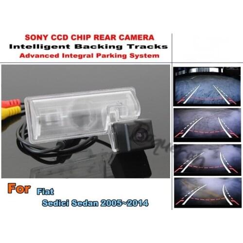 For Fiat Sedici Sedan 2005~2014 Smart Tracks Chip Camera / HD CCD Intelligent Dynamic Parking Car Rear View Camera