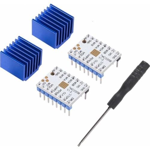 TMC2208 V1.2 3D Printer Stepper Motor Driver Upgrade TMC2208 Stepper Driver Module with Heat Sink Screwdriver for 3D Printer