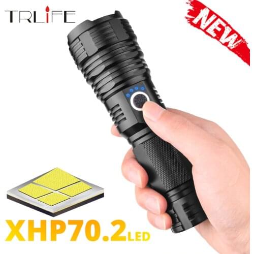 Newest Super Brightl XHP70.2 LED Flashlight XHP50 Rechargeable USB Zoomable Torch XHP70 18650 26650 Hunting Lamp for Camping