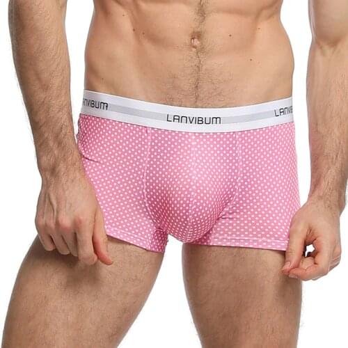 Hot Men Ice Silk Sexy Boxers Shorts Sexy Bikini Man Panties Gay Trunks Printed Underpants