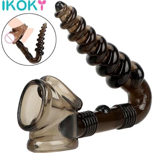 IKOKY Cock Ring Sex Toys for Men Anal plug Prostate Massage Silicone Penis Ring Male masturbator Erotic Stimulator Butt Plug