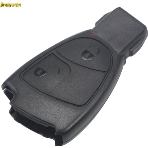 Jingyuqin 2 Button Remote Smart Car Key Shell Case Fob for Mercedes Benz B C E ML S CLK CL Class Sprinter Shell+Battery Holder