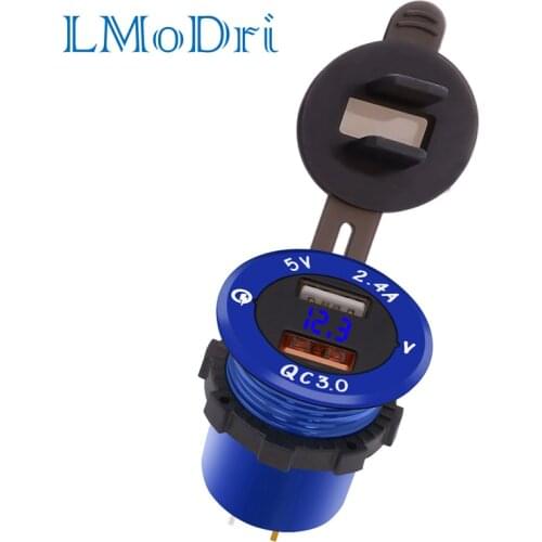 LMoDri Car Quick Charger Vehicle DC 12 V-24 V Cigarette Socket Lighter 2 port QC 3.0 Power Adapter Dual USB For iPhone