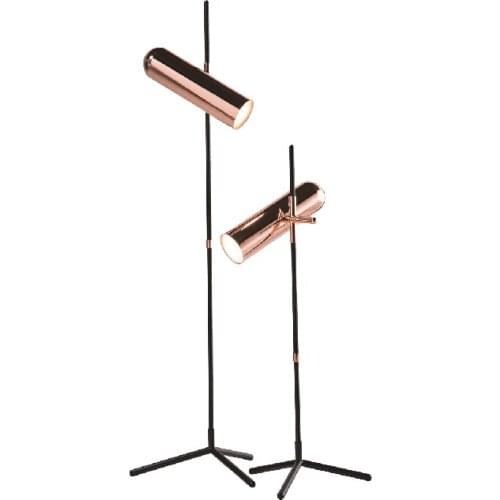 Metal long tube floor lamp rose gold model room living room study dining room meeting room floor lamp