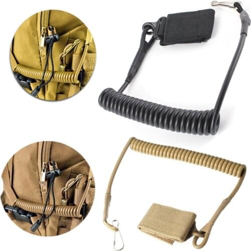 Molle Airsoft coil sling military elastic belt spring strap backpack bag rope lanyard gun handgun shooting hunt pistol tool