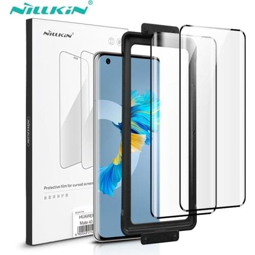 NILLKIN 2PCS Full Glue Screen Protector For Huawei Mate 40 Pro Full Coverage Tempered Glass For Huawei Mate 40 Pro Plus