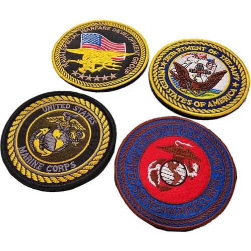 USA Flag Marine Armband Marine Corp Embroidery Badge Velcro Patch Army SEAL Rescue Medical Tactical Military Sticker for Cloth