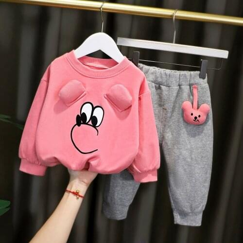 Baby Girls Spring Autumn Clothing Set Girls Casual Cartoon Tops+pants 2pcs Kids Girls Jogging Set For Bebes Tracksuit