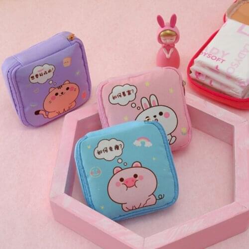 Sanitary Napkin Storage Bag Cute Girl Carrying Bag Aunt Towel Storage Bag Cartoon Menstrual Storage Bag