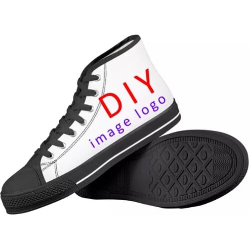 Customized Plus Size 49 48 47 Logo Image Men High Low Top Canvas Shoes Spring Autumn Sneakers Ladies Unisex Dropshipping
