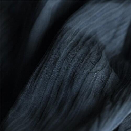 Fashion crinkle/winkle sand wash silk blends fabric,camel and navy color,sewing for shirt,skirt,dress,pants,craft by the yard