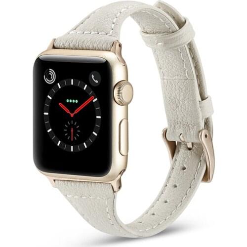 Slim Genuine Leather strap for apple watch 4 5 band 40mm 44mm 42mm 38mm iwatch band 5/4/3/2/1 Leisure bracelet accessories