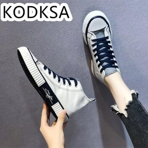 South Korea High Canvas Shoes Womens Shoes In 2021 New Spring Spring And Autumn Korean Version Joker Leisure Board Shoes