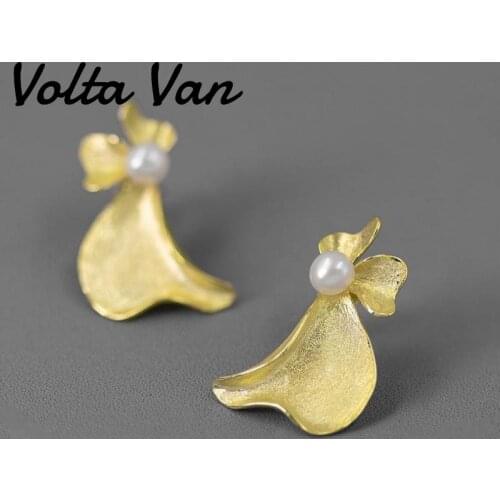 Volta Van Elegant Stud Earrings 925 Sterling Silver Freshwater Pearls 2021 New Fine Jewelry Luxury Classic Anniversary Earrings
