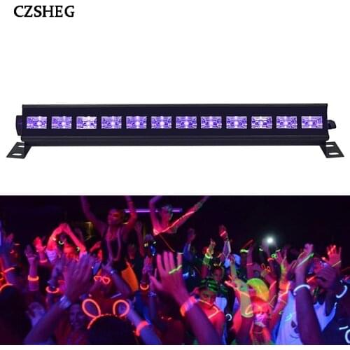 12 LED Disco UV Violet Black Lights DJ 36W Par Lamp UV For Party Christmas Bar Lamp Laser Stage Wall Washer Spot Light Backlight