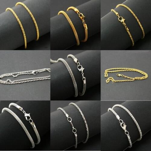 42cm 2pcs Rhodium Gold Silver color Connector Necklace Chains For DIY Men Women Bracelet Jewelry Findings Pendant Designs Choker