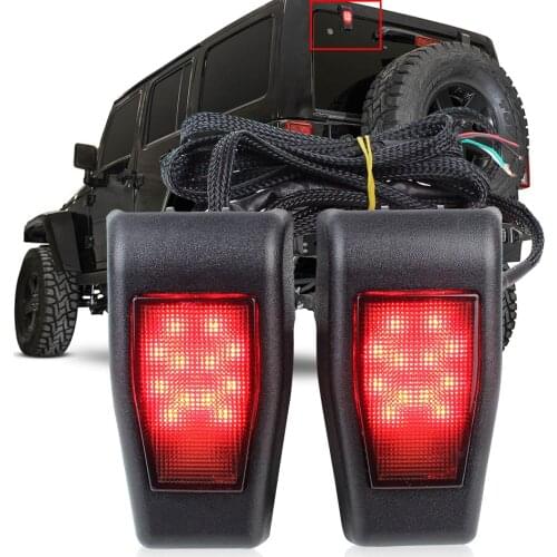 3RD LED Light Modification Accessories Rear High Brake Lamp for Jeep Wrangler Jk 07-17 Tailgate Glass Hinge Light Assembly