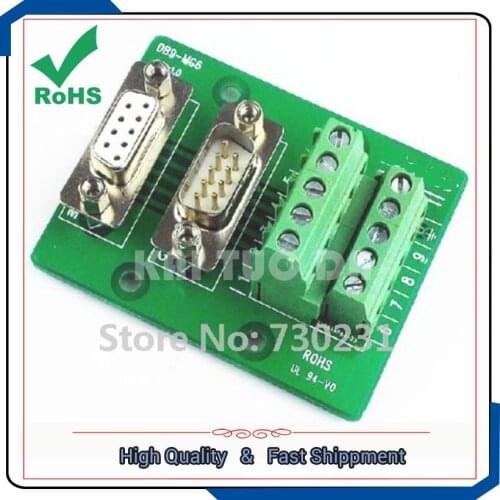 Free Shipping DB9 DB9-MG6 Male / Female Header Breakout Board Terminal Block vv