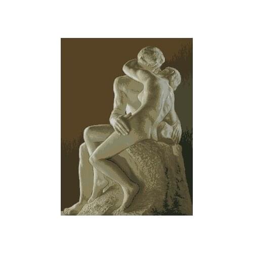 Free delivery Top Quality popular counted cross stitch kit sculpture kiss, plaster kiss special cross stitch