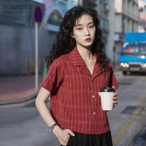 Женские красные рубашки BONNTEE China At AliExpress