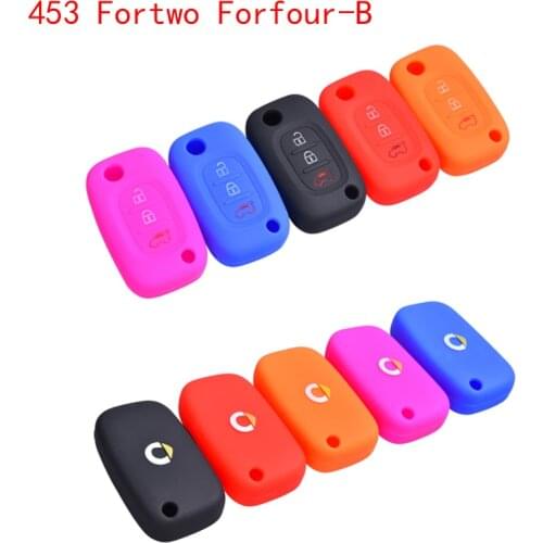 For Mercedes Smart 451 453 Fortwo Forfour Silicone Key Case Logo Cover Car styling Remote Control Accessories Keychain Bag Alarm
