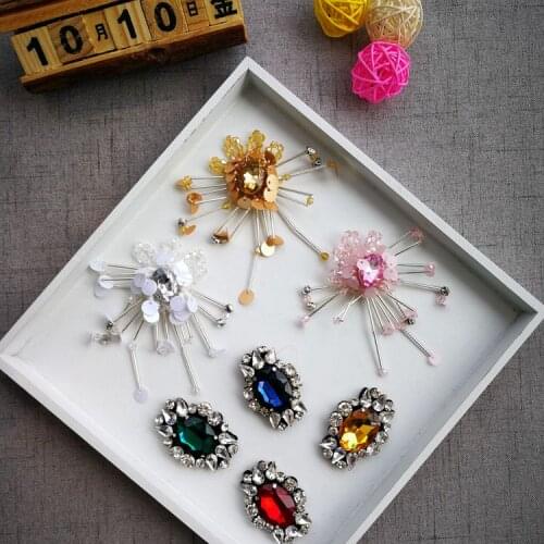 Flower beaded crystal patches sewing on Shoes Bags sequined applique decoration patch Clothing accessories Apparel