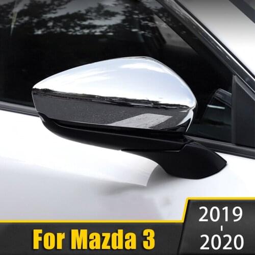 Car Side Rearview Mirror Cap Cover Shell Sticker Rain Eyebrow Rain Board Sunshade Snow For Mazda 3 Alexa 2019 2020 Accessories