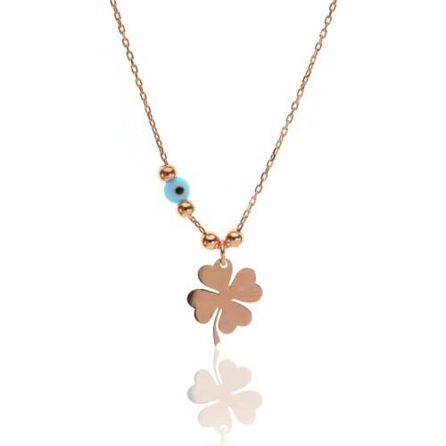 Womens 925 Sterling Silver Clover Necklace SGTL6165